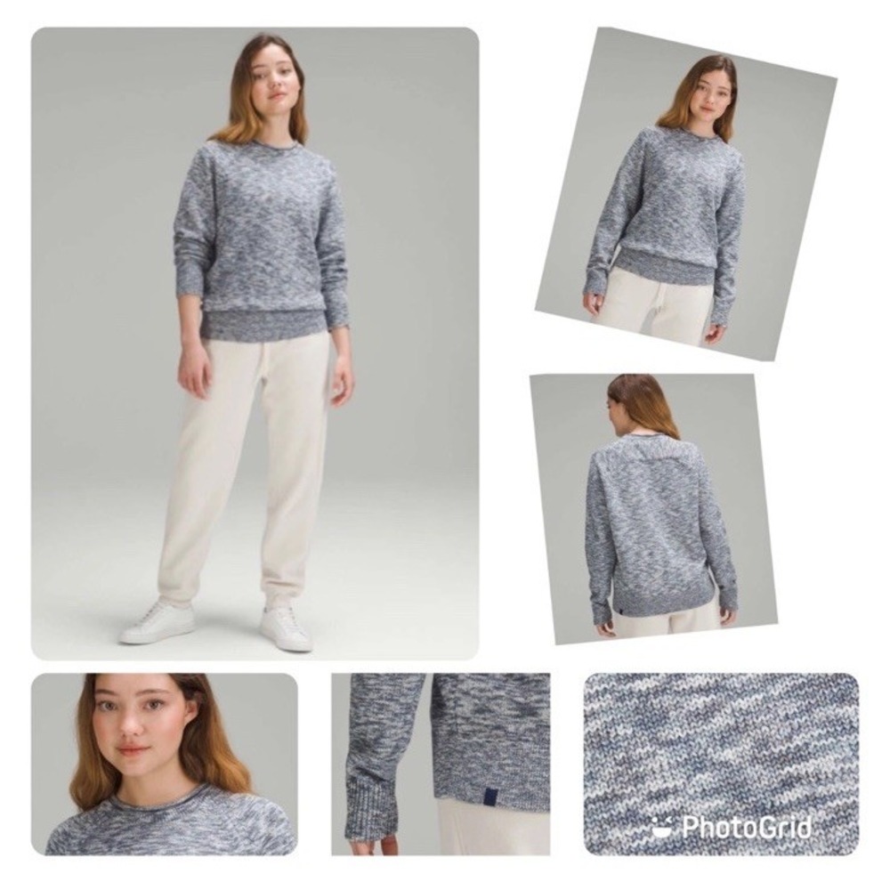 Lululemon Boxy Cotton Blend Sweater‎ Size Small Night Sea True Navy Knit Cozy